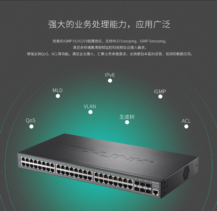 TP-LINK萬兆上聯三層網管交換機