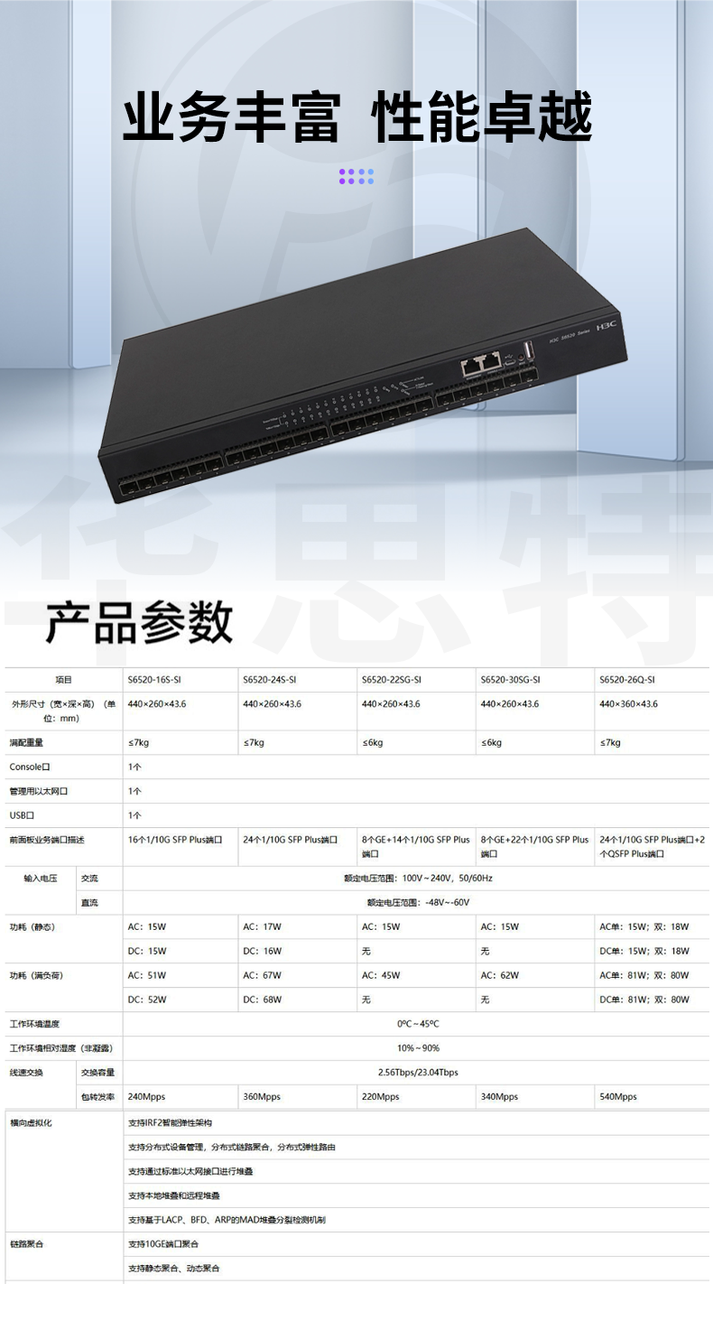 華三 LS-6520-24S-SI 24口萬兆網管交換機