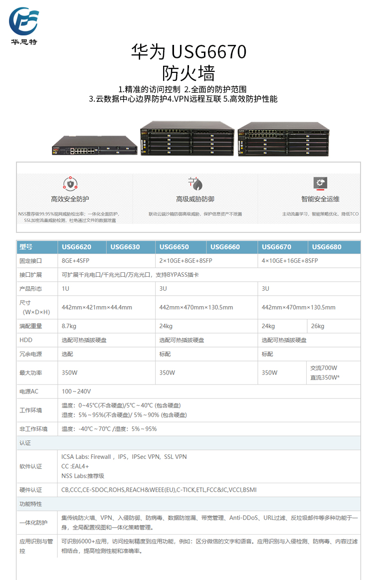 華為 USG6670 企業(yè)防火墻