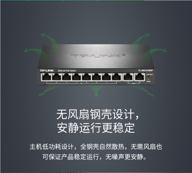 TP-LINK 10口全千兆以太網PoE交換機