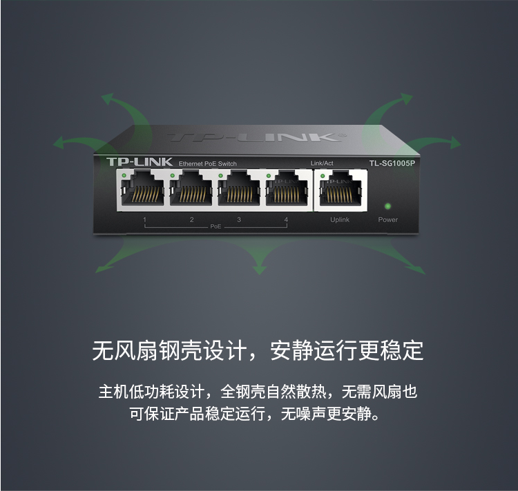 TP-LINK 5口全千兆以太網PoE交換機