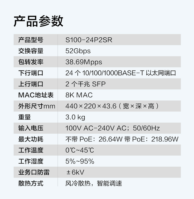 華為S100-24P2SR 24口千兆交換機