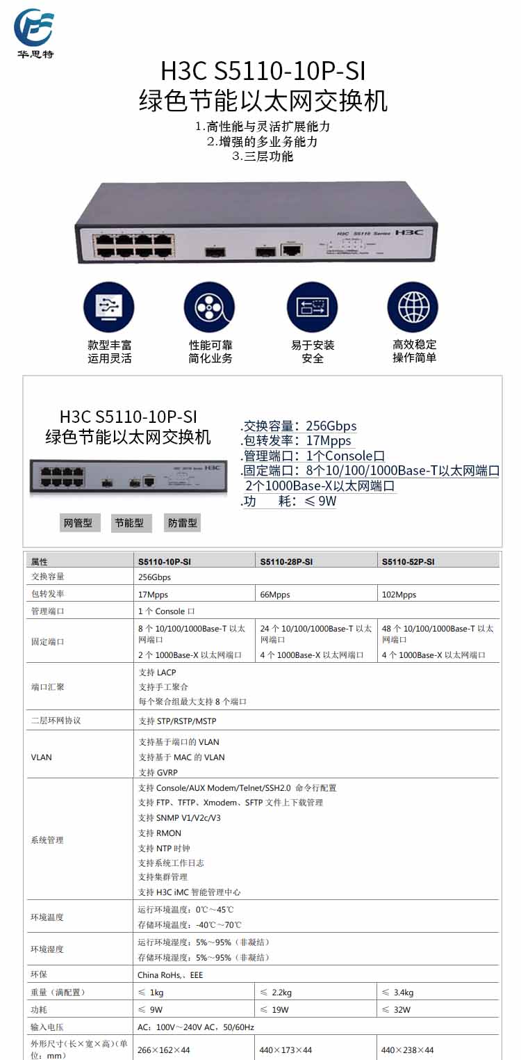 華三 8口全千兆二層網(wǎng)管交換機(jī)