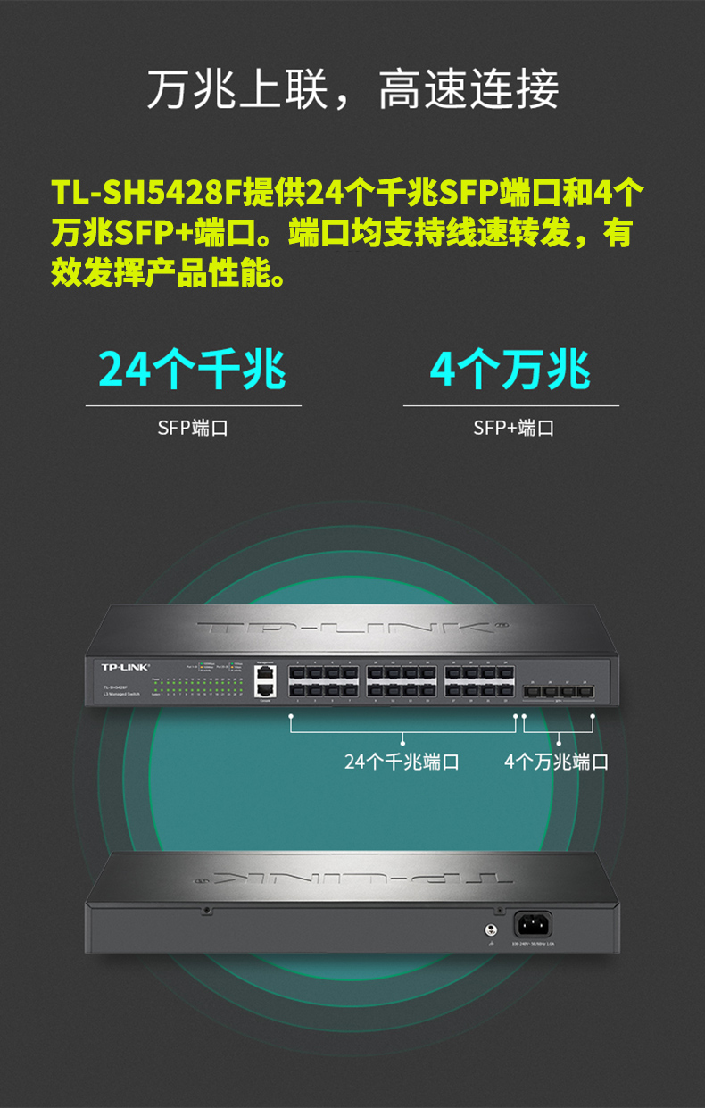 TP-LINK TL-SH5428F 萬兆上聯三層網管交換機